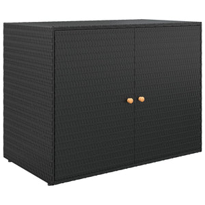 vidaXL Gartenschrank Schwarz 100x55,5x80 cm Poly Rattan