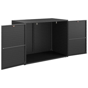 vidaXL Gartenschrank Schwarz 100x55,5x80 cm Poly Rattan