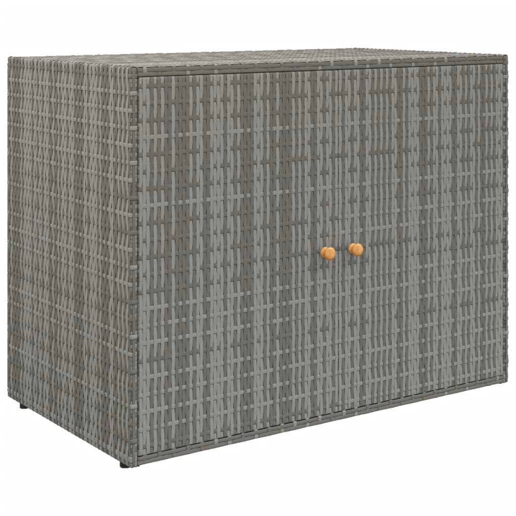 vidaXL Gartenschrank Grau 100x55,5x80 cm Poly Rattan