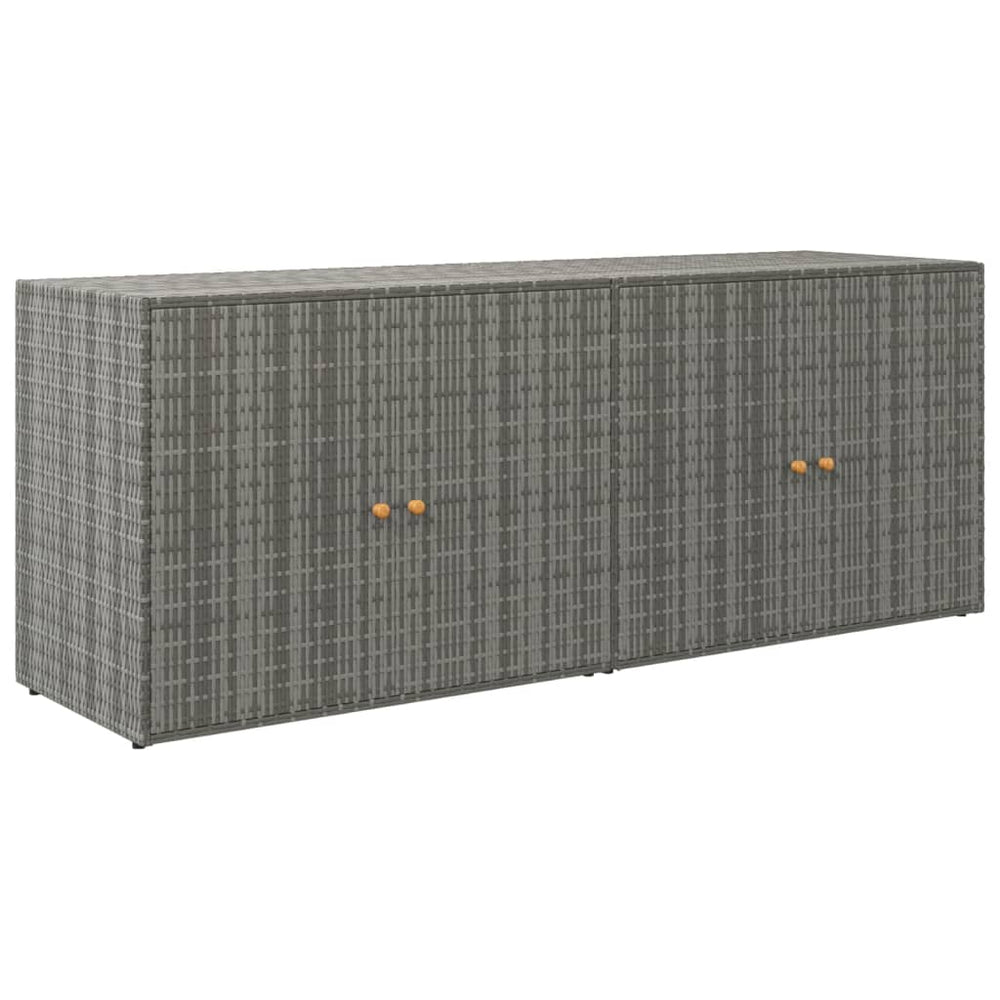 Gartenschrank Grau 198x55,5x80 cm Poly Rattan Stilecasa