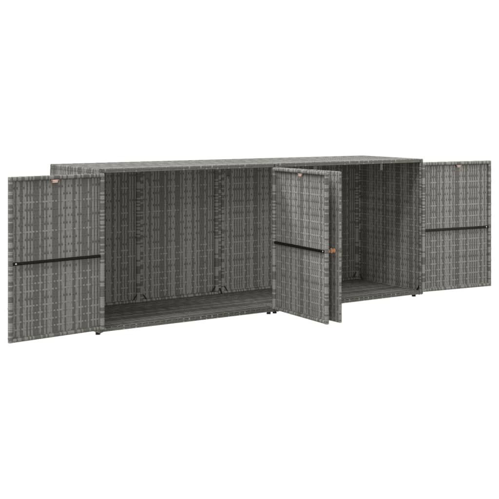 Gartenschrank Grau 198x55,5x80 cm Poly Rattan Stilecasa