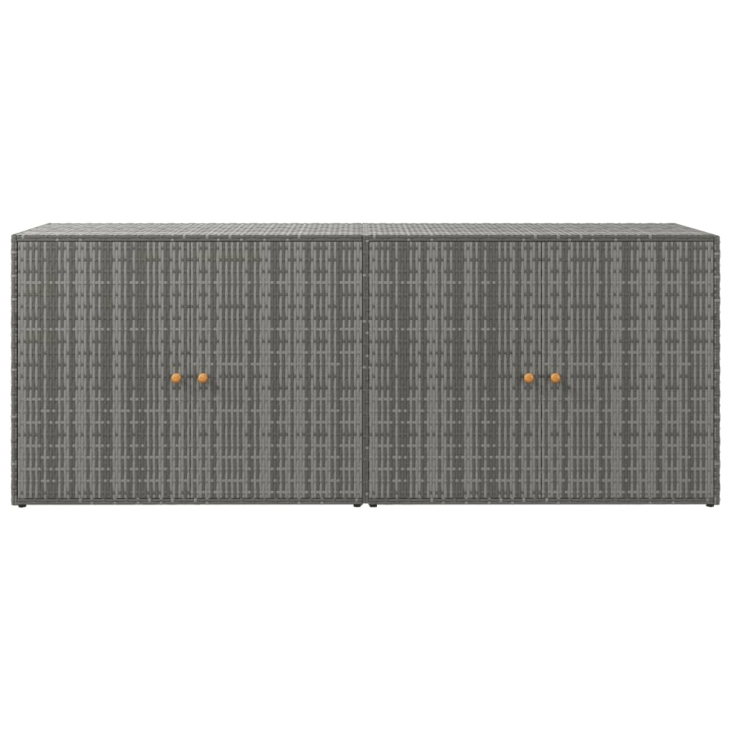 Gartenschrank Grau 198x55,5x80 cm Poly Rattan Stilecasa