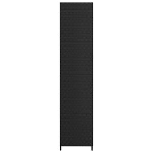 Gartenschrank Schwarz 59x40x180 cm Poly Rattan Stilecasa