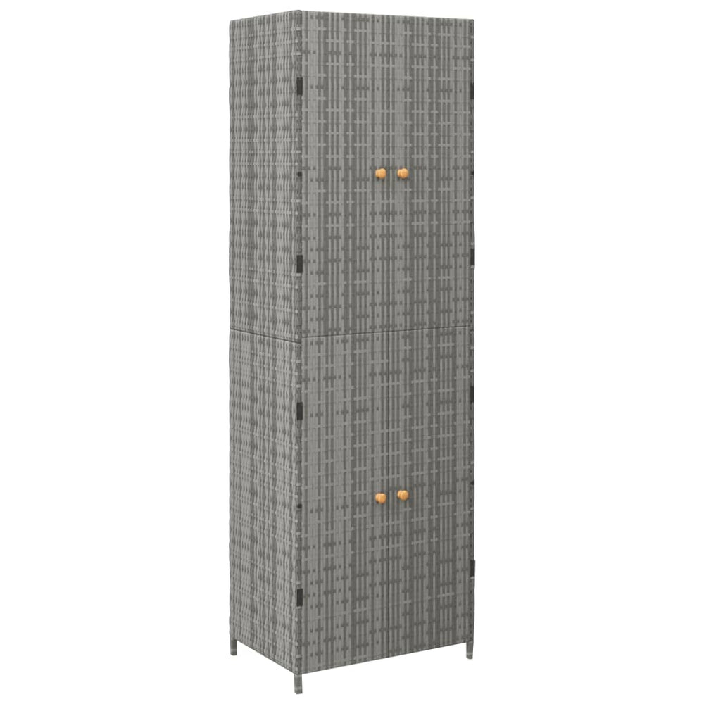 Gartenschrank Grau 59x40x180 cm Poly Rattan Stilecasa