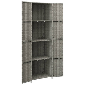 Gartenschrank Grau 59x40x180 cm Poly Rattan Stilecasa