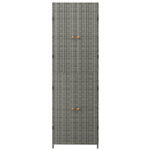 Gartenschrank Grau 59x40x180 cm Poly Rattan Stilecasa