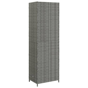 Gartenschrank Grau 59x40x180 cm Poly Rattan Stilecasa