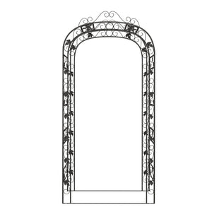 Gartenbogen Schwarz 116x45x240 cm Stahl Stilecasa