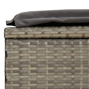 Sonnenliege 1 Stk. mit Auflage Grau 201x55x62 cm Poly Rattan