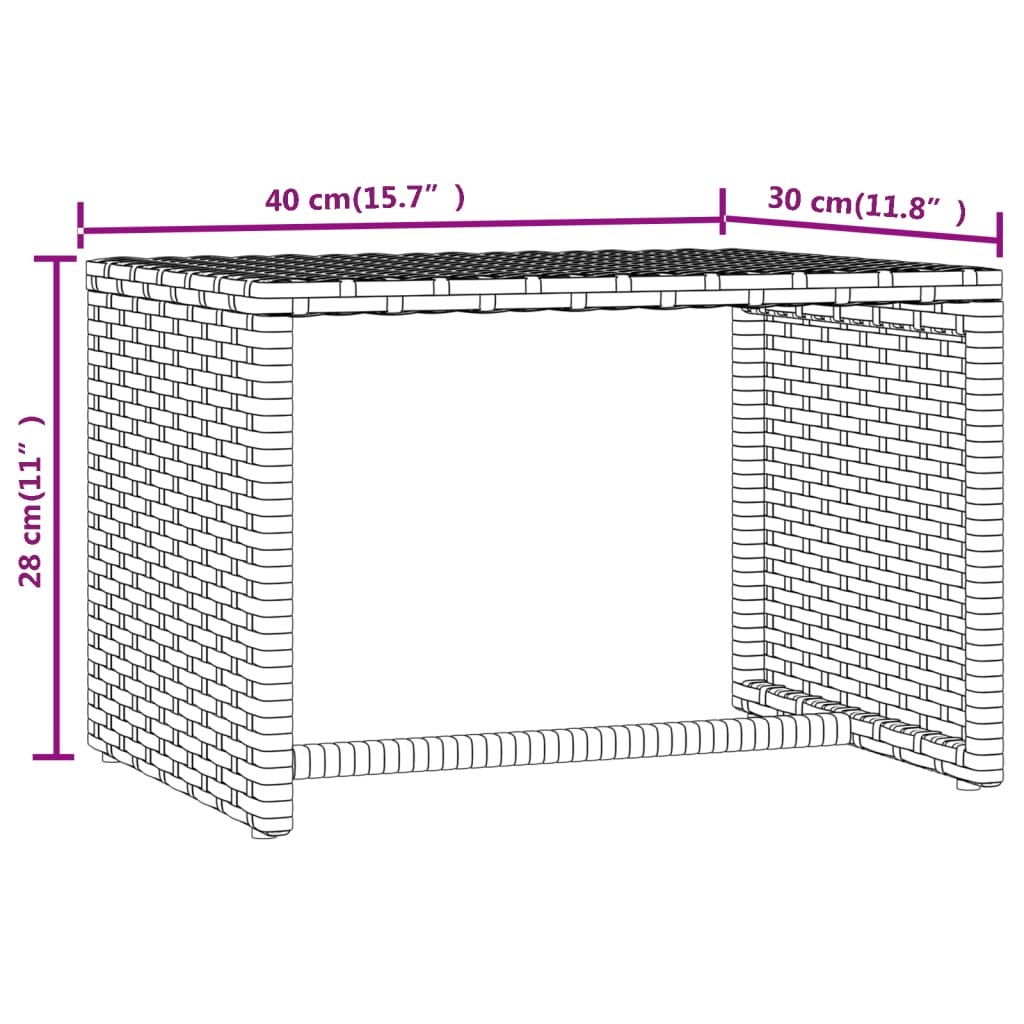 Sonnenliege 1 Stk. mit Tisch Grau Poly Rattan