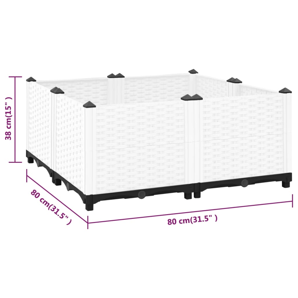 Hochbeet 80x80x38 cm Polypropylen