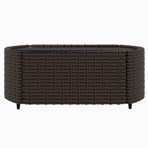 vidaXL 3-tlg. Garten-Lounge-Set mit Kissen Braun Poly Rattan