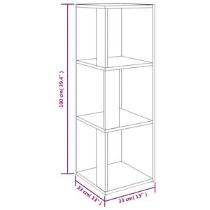 vidaXL Eckregal Braun Eichen-Optik 33x33x100 cm Holzwerkstoff