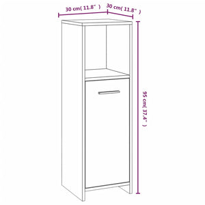 Badschrank Räuchereiche 30x30x95 cm Holzwerkstoff