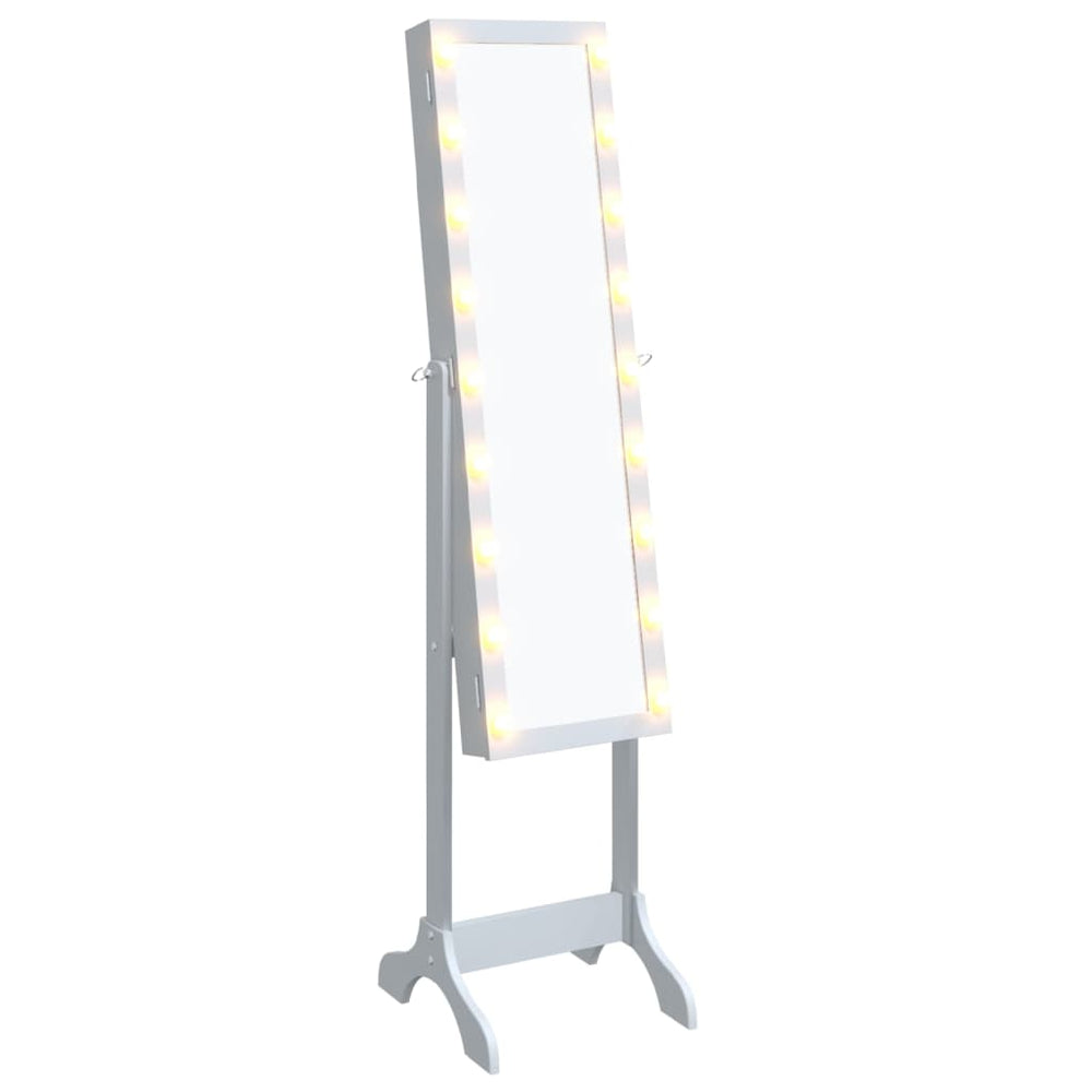 Standspiegel mit LED Weiß 34x37x146 cm Stilecasa