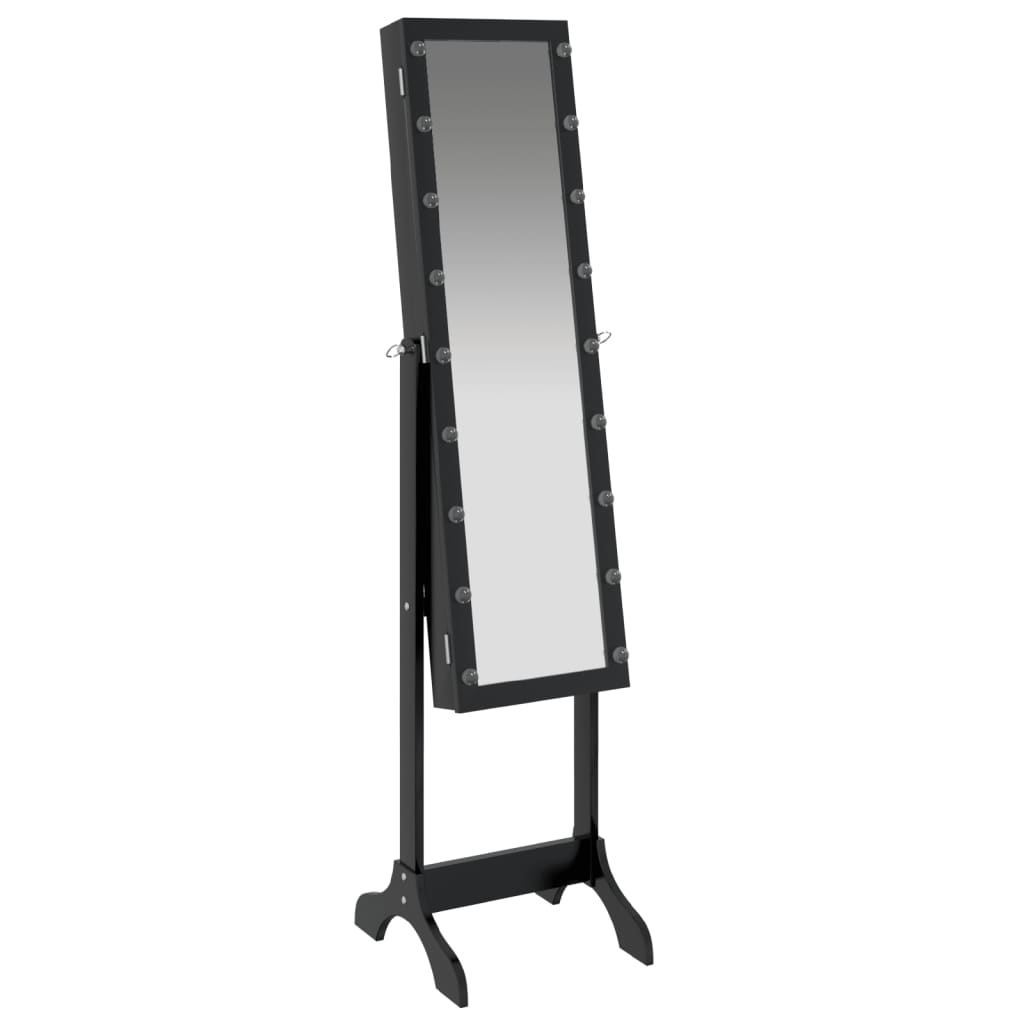 Standspiegel mit LED Schwarz 34x37x146 cm Stilecasa