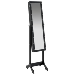 Standspiegel mit LED Schwarz 34x37x146 cm Stilecasa