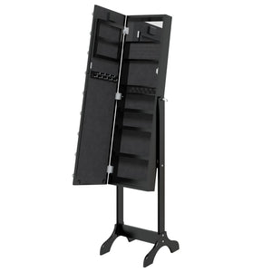 Standspiegel mit LED Schwarz 34x37x146 cm Stilecasa