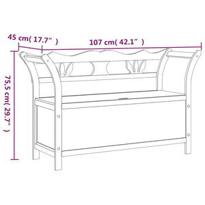 vidaXL Sitzbank Schwarz 107x45x75,5 cm Massivholz Tanne