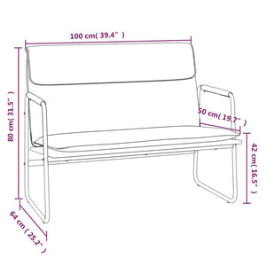 vidaXL Sitzbank Schwarz 100x64x80 cm Kunstleder