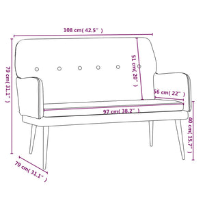 Sitzbank Dunkelgrau 108x79x79 cm Samt Stilecasa