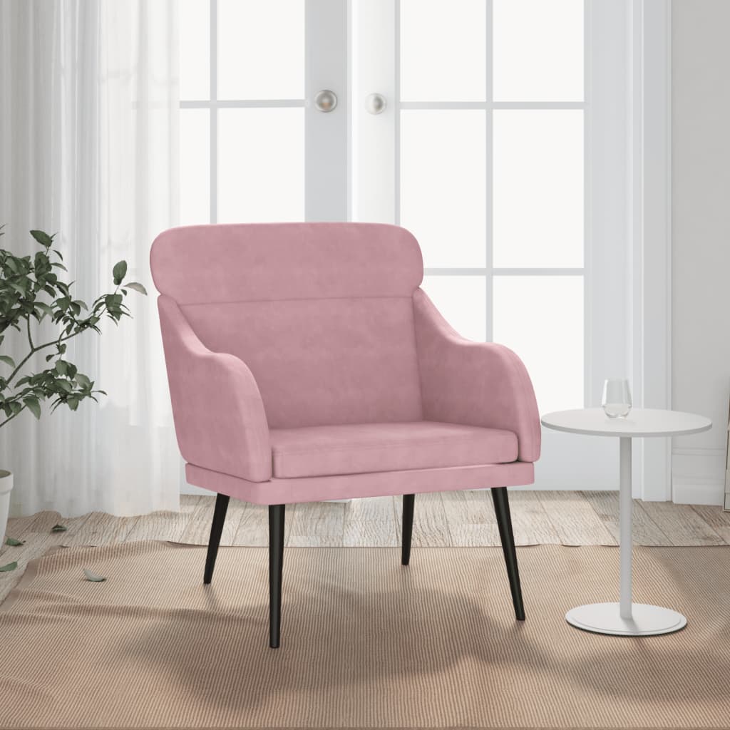 vidaXL Sessel Rosa 63x76x80 cm Samt