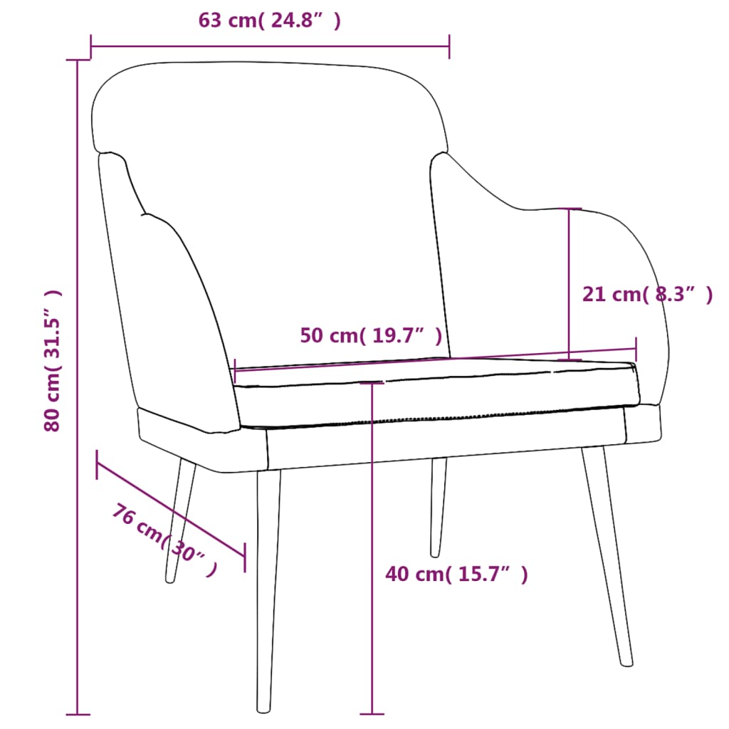 vidaXL Sessel Dunkelgrau 63x76x80 cm Samt