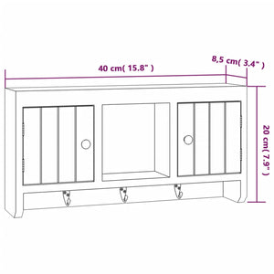 Schlüsselschrank Weiß 40x8,5x20 cm Holzwerkstoff & Stahl Stilecasa