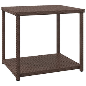 vidaXL Beistelltisch Braun 55x45x49 cm Poly Rattan