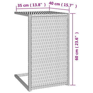 vidaXL C-Tisch Braun 40x35x60 cm Poly Rattan