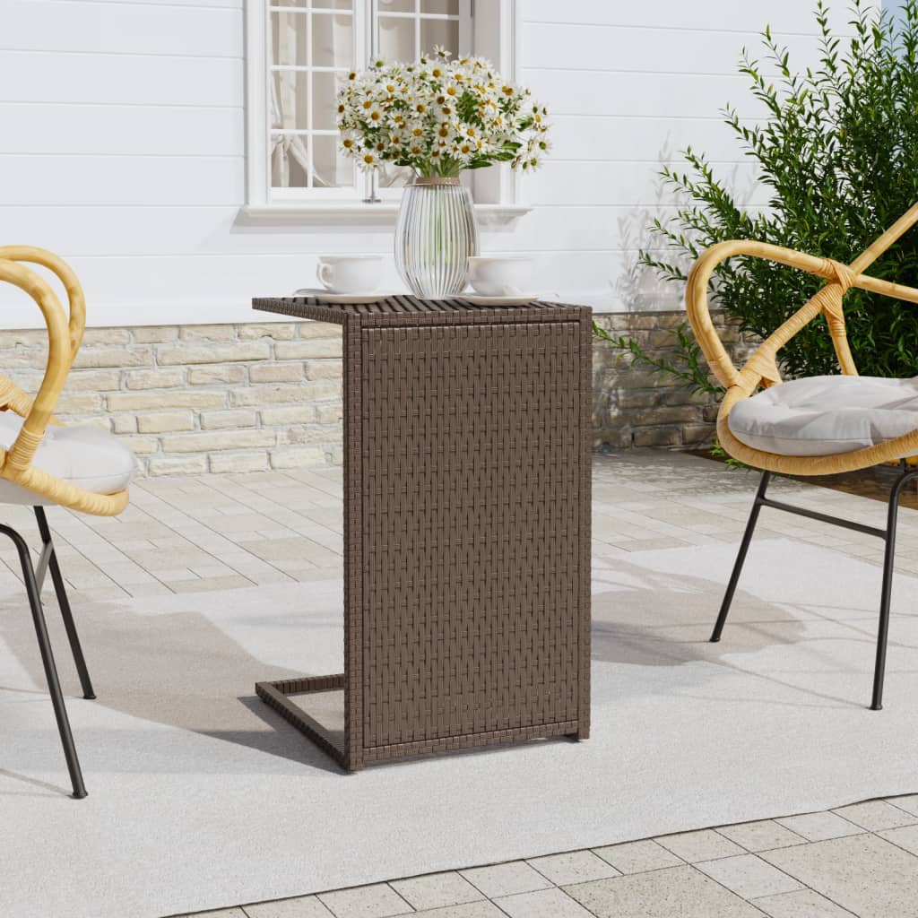 vidaXL C-Tisch Braun 40x35x60 cm Poly Rattan