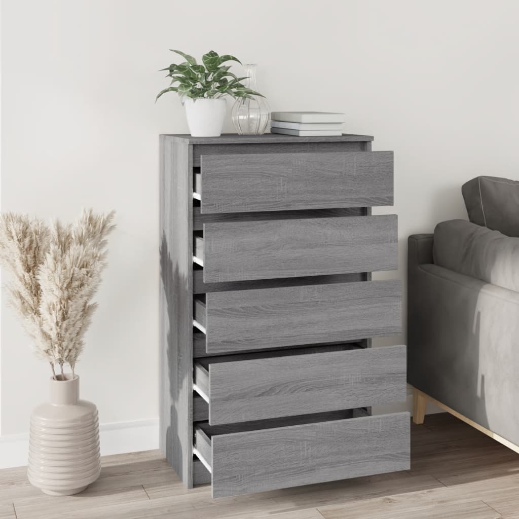 Schubladenschrank Grau Sonoma 60x36x103 cm Holzwerkstoff Stilecasa