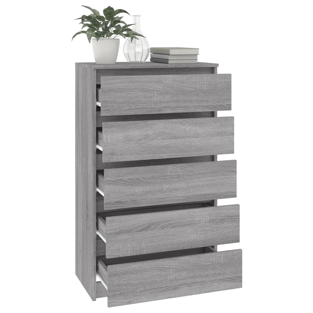 Schubladenschrank Grau Sonoma 60x36x103 cm Holzwerkstoff Stilecasa