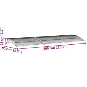 vidaXL Türvordach Schwarz und Transparent 300x75 cm Polycarbonat