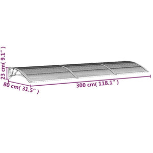 vidaXL Türvordach Schwarz 300x75 cm Polycarbonat