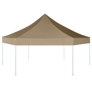 Faltpavillon Sechseckig 3,6x3,1 m Taupe 220 g/m² Stilecasa