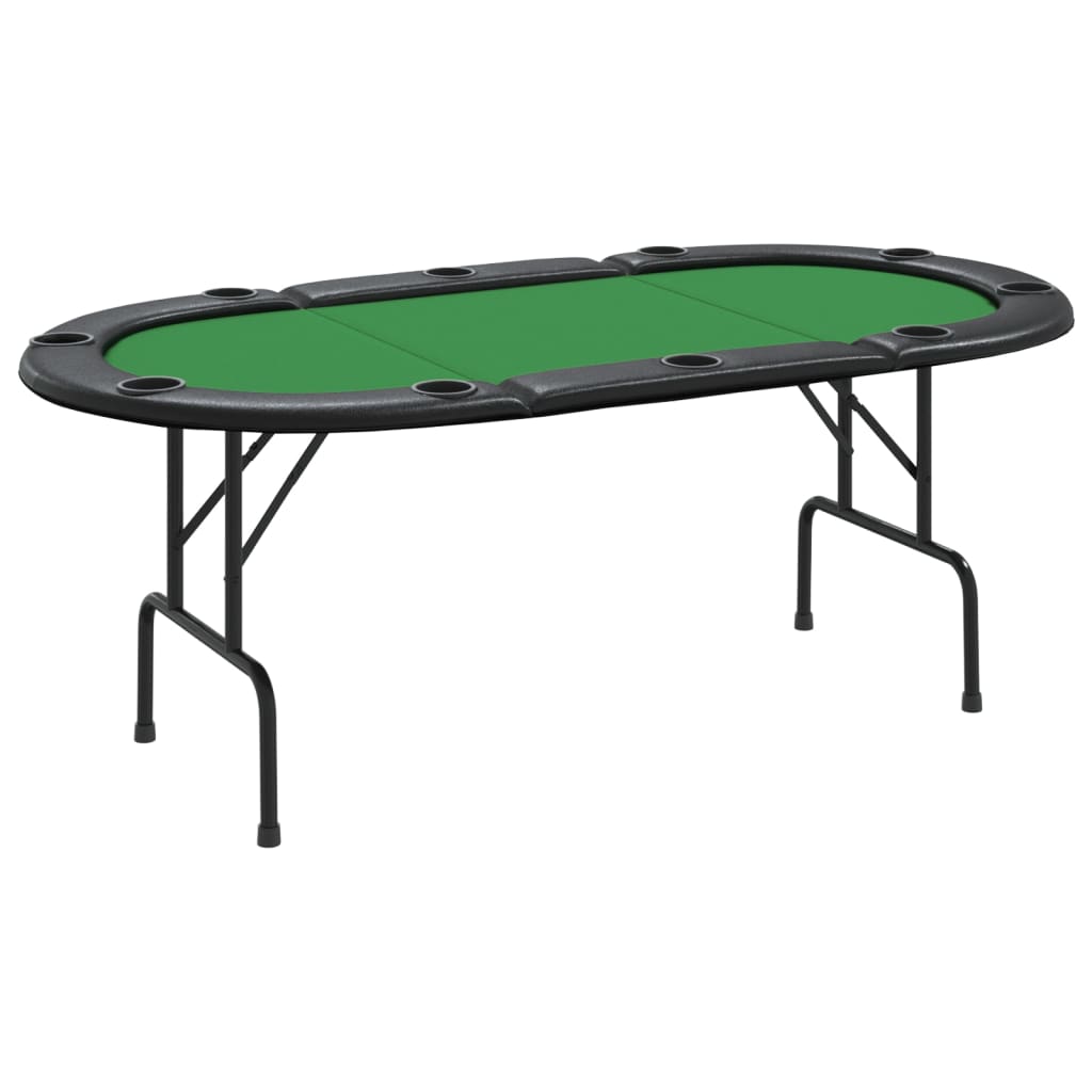 vidaXL Pokertisch Klappbar 10 Spieler Grün 207x106x76 cm