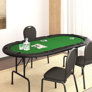 vidaXL Pokertisch Klappbar 10 Spieler Grün 207x106x76 cm