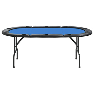 Pokertisch Klappbar 10 Spieler Blau 206x106x75 cm Stilecasa