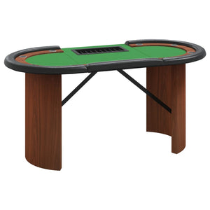 vidaXL Pokertisch Klappbar 10 Spieler mit Chipablage Grün 160x80x75 cm