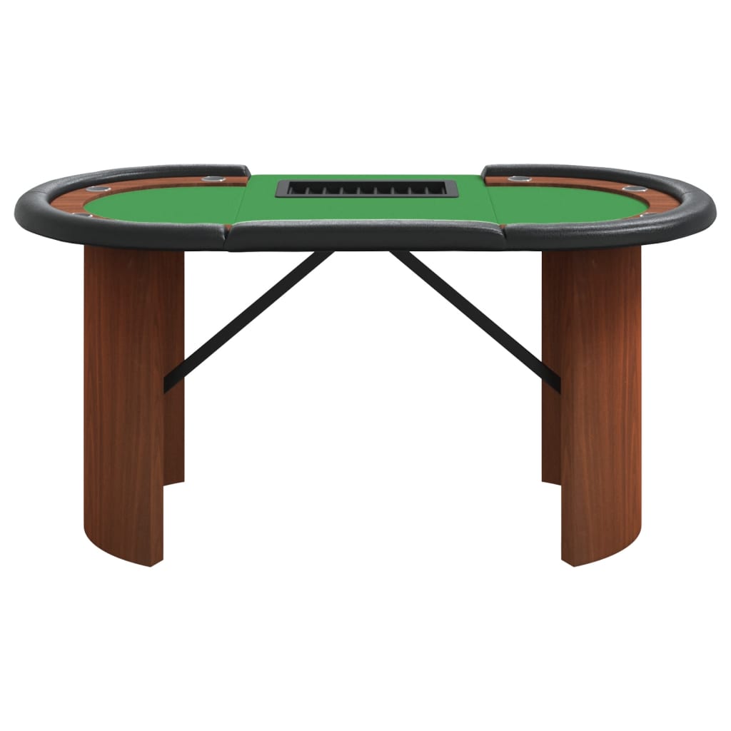 vidaXL Pokertisch Klappbar 10 Spieler mit Chipablage Grün 160x80x75 cm