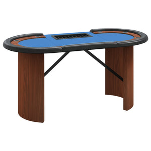 vidaXL Pokertisch 10 Spieler mit Chipablage Blau 160x80x75 cm