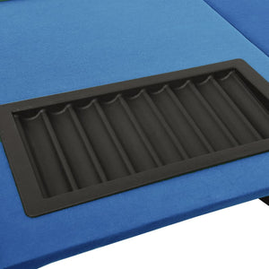 vidaXL Pokertisch 10 Spieler mit Chipablage Blau 160x80x75 cm