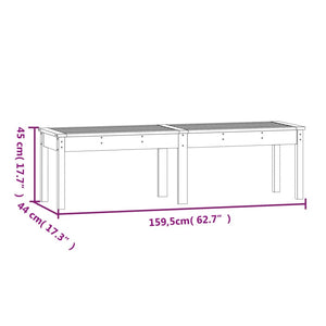 vidaXL Gartenbank 2-Sitzer Honigbraun 159,5x44x45 cm Massivholz Kiefer