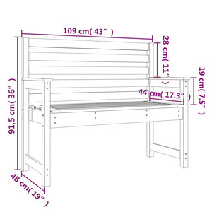 vidaXL Gartenbank Honigbraun 109x48x91,5 cm Massivholz Kiefer