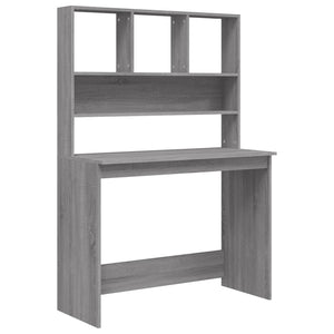 Schreibtisch mit Regal Grau Sonoma 102x45x148 cm Holzwerkstoff Stilecasa