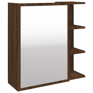 vidaXL Bad-Spiegelschrank Braun Eiche 62,5x20,5x64 cm Holzwerkstoff