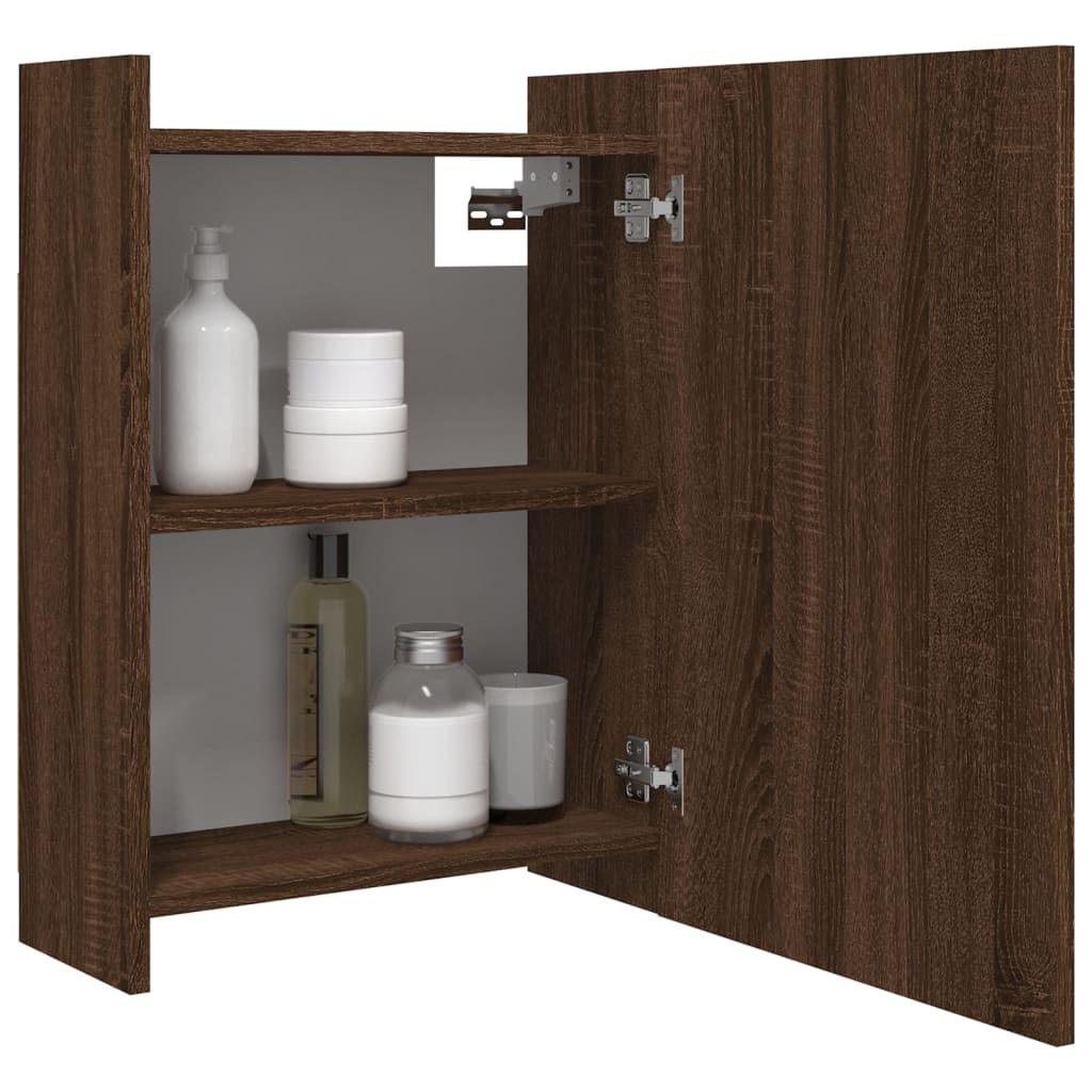 vidaXL Bad-Spiegelschrank Braun Eiche 62,5x20,5x64 cm Holzwerkstoff