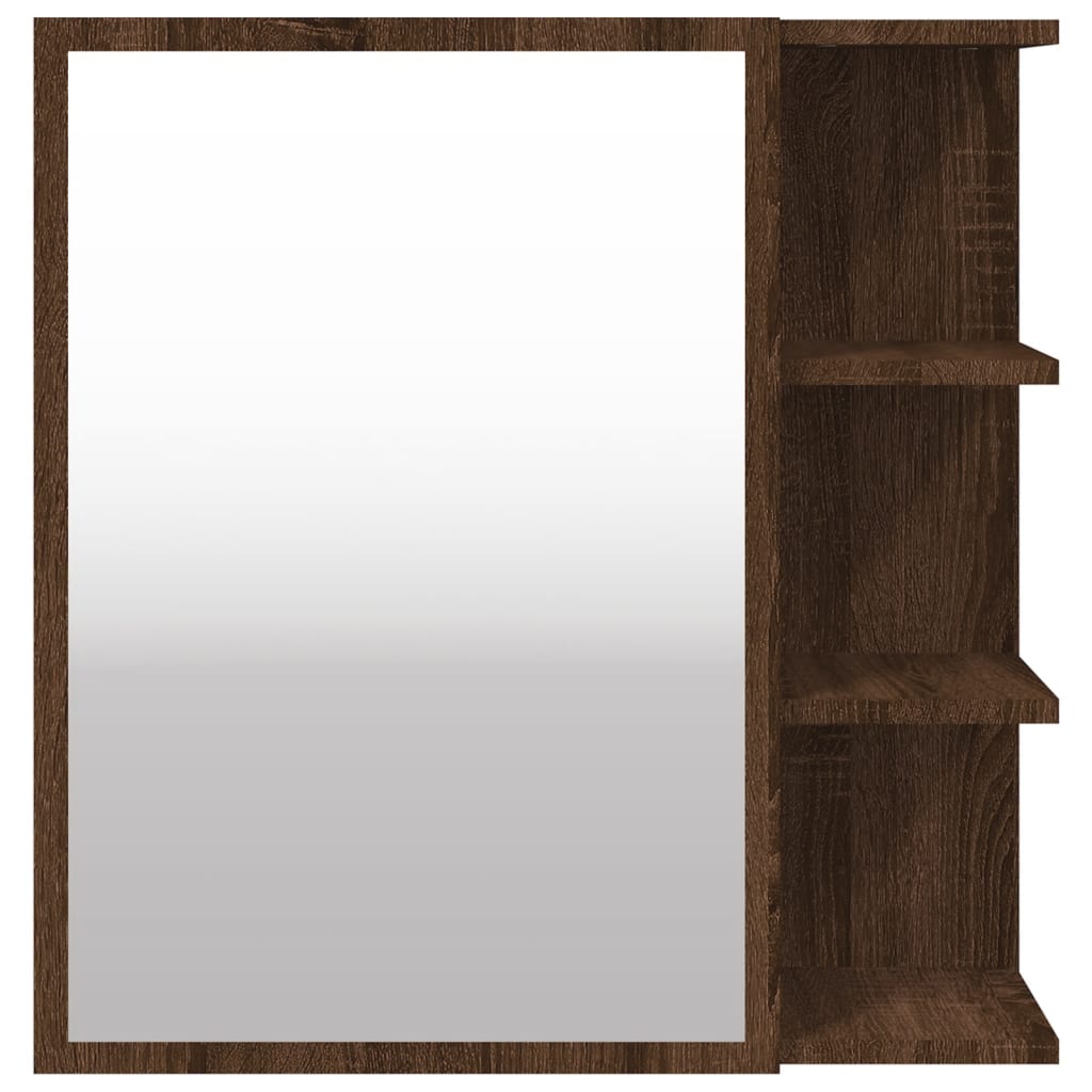 vidaXL Bad-Spiegelschrank Braun Eiche 62,5x20,5x64 cm Holzwerkstoff