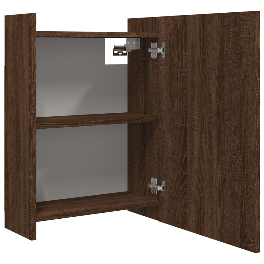 vidaXL Bad-Spiegelschrank Braun Eiche 62,5x20,5x64 cm Holzwerkstoff